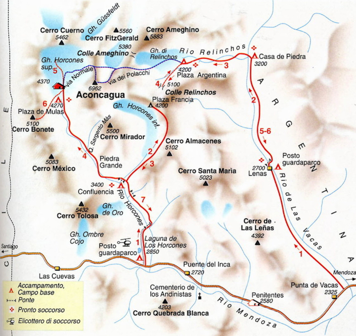 Mapa Aconcagua