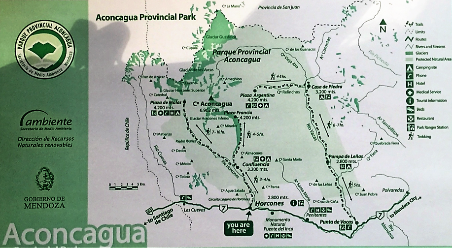 Mapa trasy Aconcagua