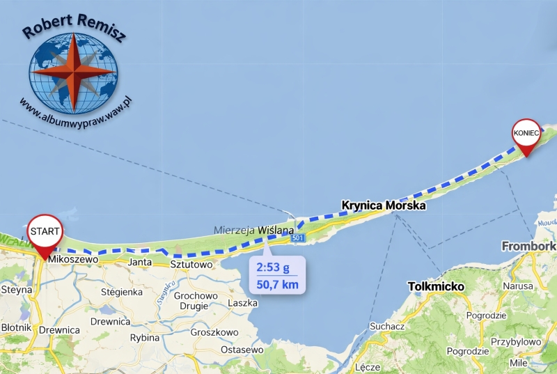 Mierzeja Wi�lana trasa rowerowa wzd�u� Zalewu Wi�lanego