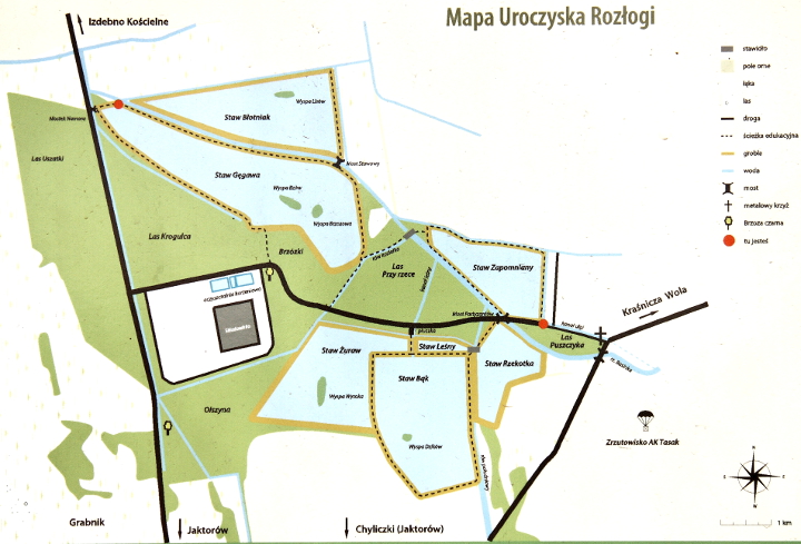 Mapa Uroczyska Roz�ogi i Staw�w Jaktor�w